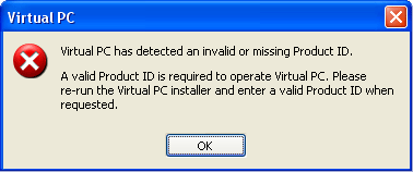 virtual-pc-product-id-error